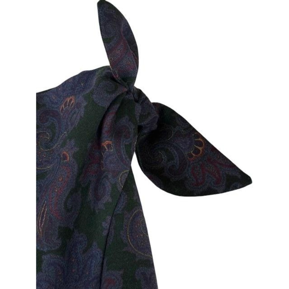 • Vintage Ralph Lauren Wool Blend Purple Paisley Wrap Skirt Made in USA Size 8 - Picture 5 of 13